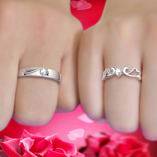 Elegant Minimalist Couple's Rings for Men and Women, Open-Ended Ins Fashion with Butterfly Knot Wings on the Ring