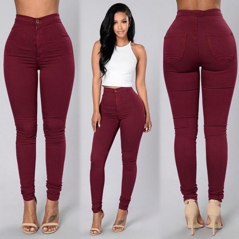 New Colors Sexy Women Skinny Jeggings Stretch Moleton Jean