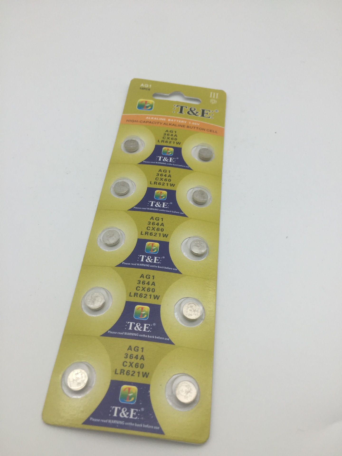 天益TE 第三代 AG1电池 364A纽扣电池LR621 批发零售高容量