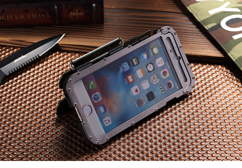 Armor King Iron Man Luxury Shockproof Stainless Steel Aluminum Metal Flip Case Cover for Apple iPhone 6S Plus/6 Plus & iPhone 6