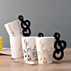 Music ceramics, cup, guitar, musical instruments with glass, coffee enamel