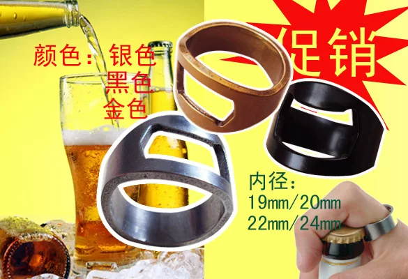 Stainless Steel Gold Ring Bottle Opener Black Beer Bottle Opener Wine Opener