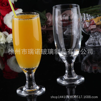 高脚玻璃水杯/高脚果汁杯/长身玻璃杯/啤酒杯/奶茶杯/奶昔杯300ML