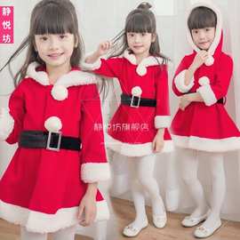 日本乐天女童服装童装儿童演出服红色长袖圣诞装圣诞裙圣诞节服装