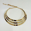 Fashionable accessory, glossy metal choker, false collar, European style, simple and elegant design