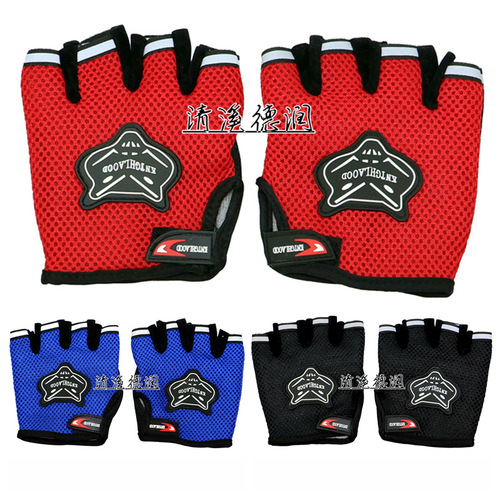 Fox head summer mesh bicycle half-finger gloves, bicycle mountain bike sports gloves, cycling short-finger gloves