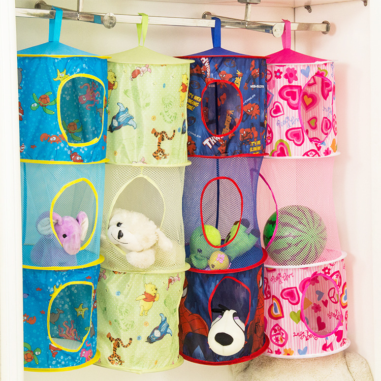 modern Home Furnishing thickening printing Polyester fabric fold Storage Bag Shower Room Hanging bag wardrobe Hanging bag Hanging basket