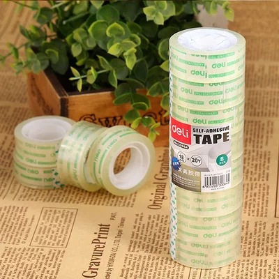 得力胶带 30064文具胶带 1.8cm透明小胶带/文具胶带 8卷/筒