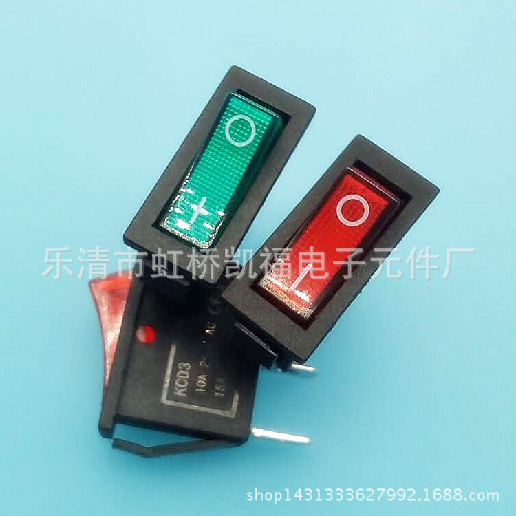 供应 KCD3船型开关 通明红色2档2脚/KCD4-201电源开关