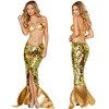 gold sequins Mermaid evening dress mermaid playing the uniform