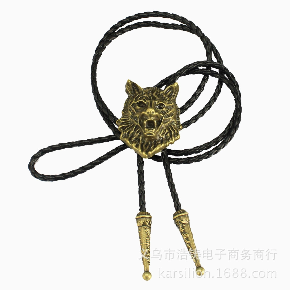 Новый трехмерный волчий талисман BOLO TIE Polo-галстук западного деним-стиля воротник Amazon