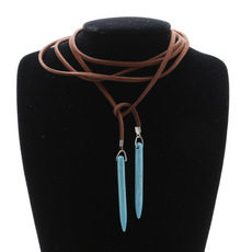 欧美外贸饰品 简约潮范 锥形松石吊坠 女式颈链项链