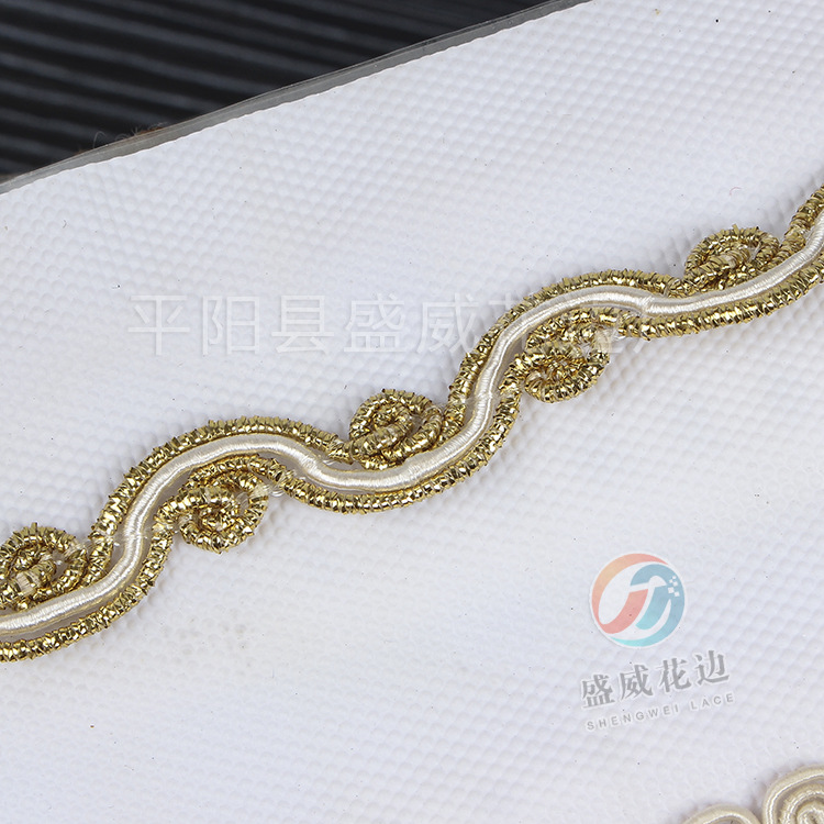 定 製供应钩编蕾丝，包芯花边 服装沙发窗帘花边辅料