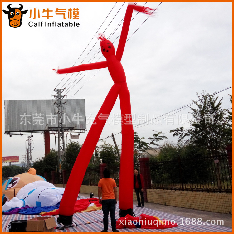 充气红色双腿舞星模型空中太空人自由活动现场气氛调节模型道具