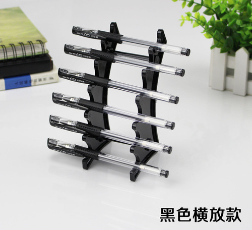 6-position transparent plastic ballpoint pen holder, pencil holder, eyebrow pencil holder, makeup display stand, stationery fan-shaped display stand wholesale