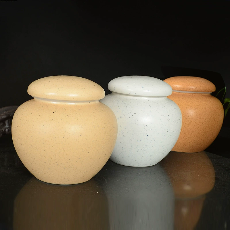 Yellow glaze peony internal thread ceramic honey jar cosmetic paste square jar tea jar porcelain bottle ceramic sealed jar