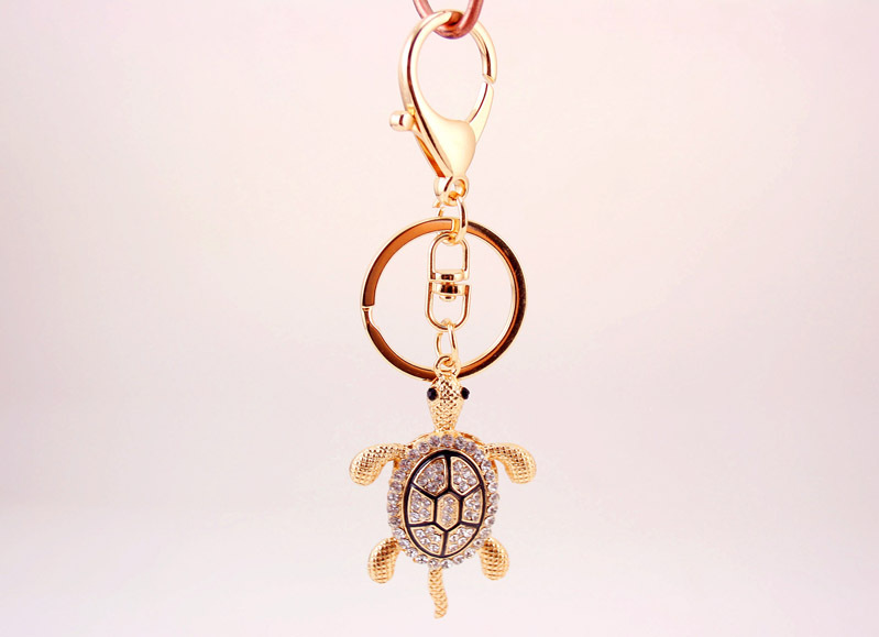 26g Weight Alloy, Metal Material Constellation Pattern Men'S Gender Wholesale Diamond Small Turtle Animal Metal Pendant Car Key Chain 5