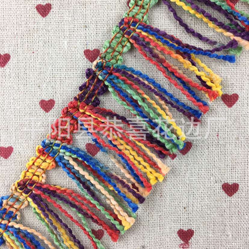 波纹纱七彩流苏