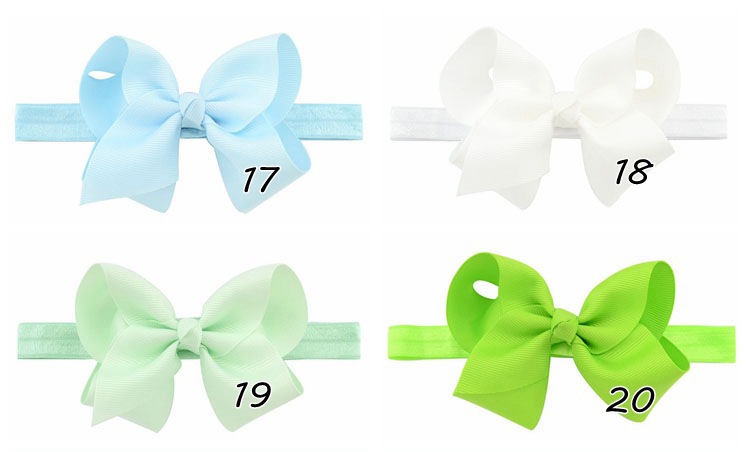 Children's Handmade Solid Color Flower Bow Baby Headband Wholesale display picture 3