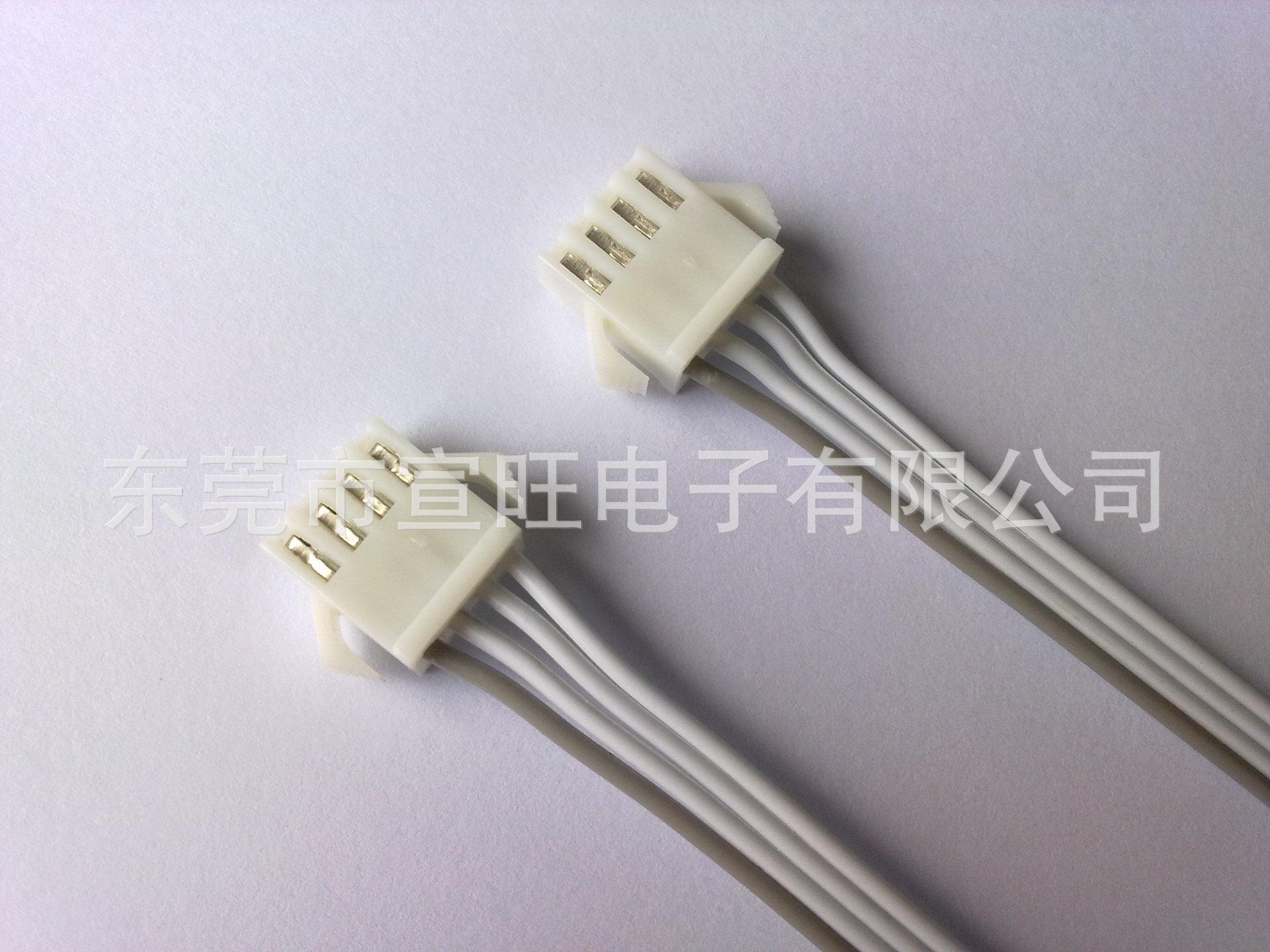 SM白色公母对接4孔位LED灯饰灰白排线