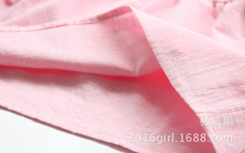 小兔刺繡翻領長袖裙衫35