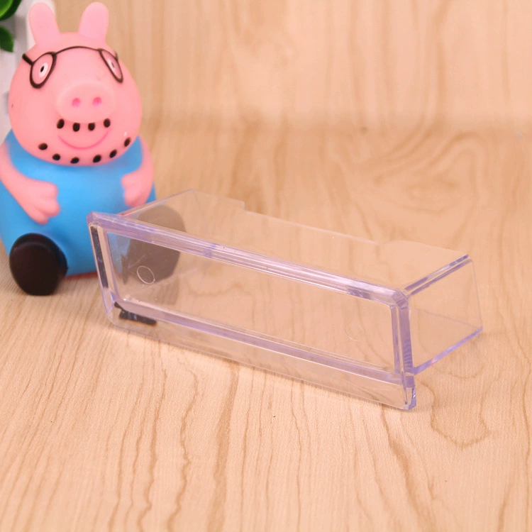 Transparent Plexiglass Business Card Holder (Model 020), Single-Grid Desktop Display, Clear
