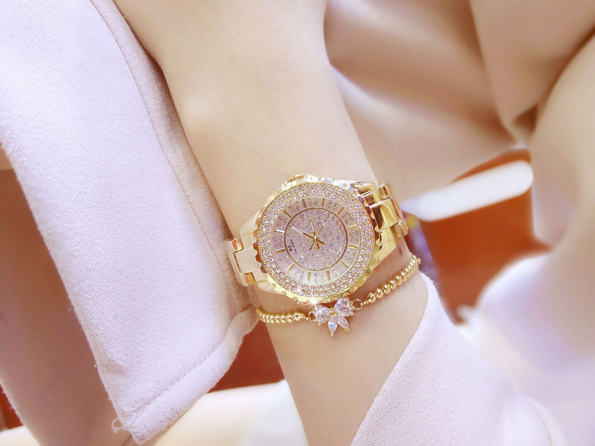 BS popular nueva venta caliente directa de la fábrica de comercio exterior reloj de lujo de la luz popular calidad completa de diamantes Reloj de Las Mujeres en nombre de FA0280L