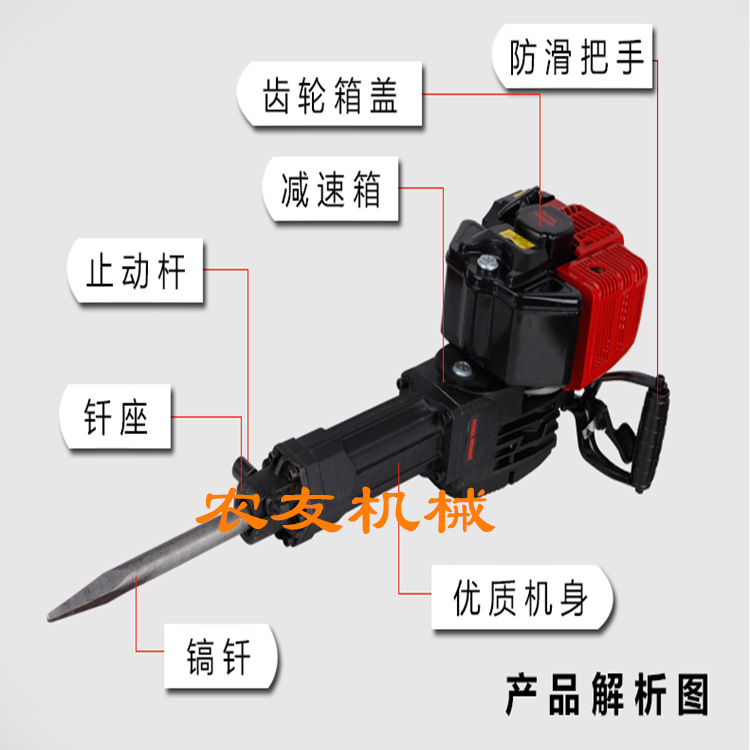 便携式汽油冲击夯 建筑破碎冲击锤 石头专用破碎机