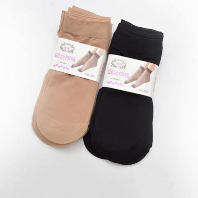 Spring stockings lady Anti-hook wire steel wire God socks Fleshcolor thickening Velvet lady Short tube Socks wholesale