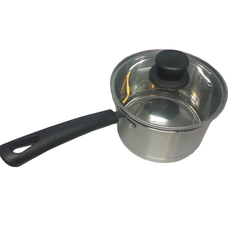 Manufacturer's stainless steel milk pot, non-magnetic single-handle milk pot, high-end household gift milk pot, small soup pot detail image 3