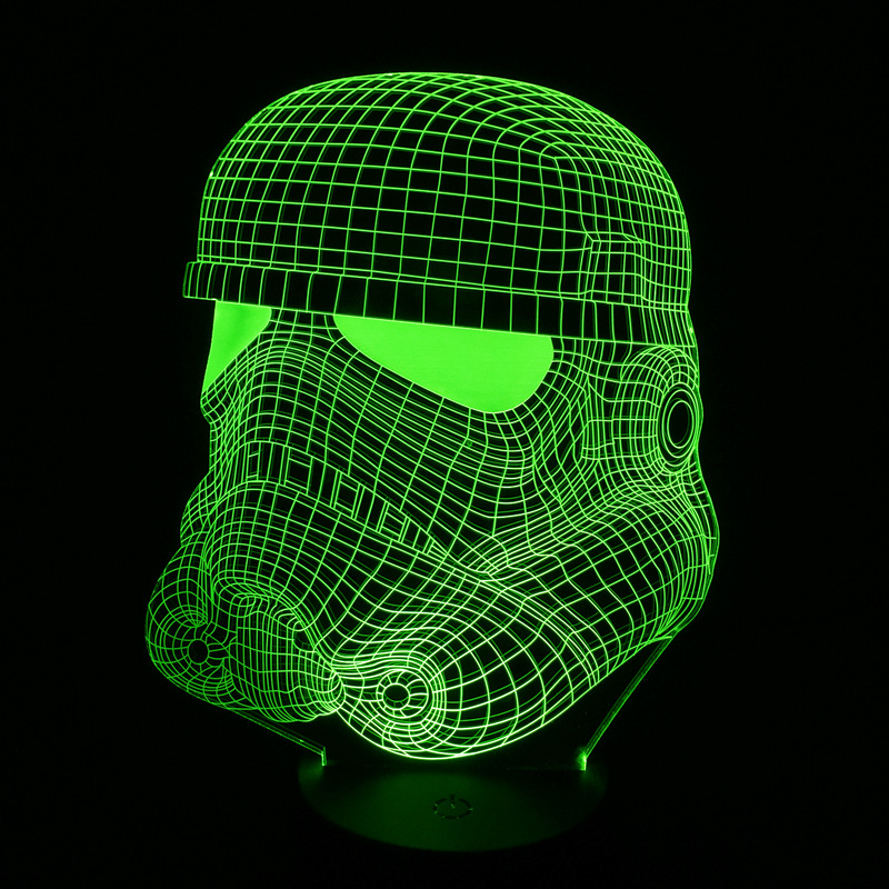 绿色七彩小夜灯创意礼品3D台灯LED装饰灯具新奇特