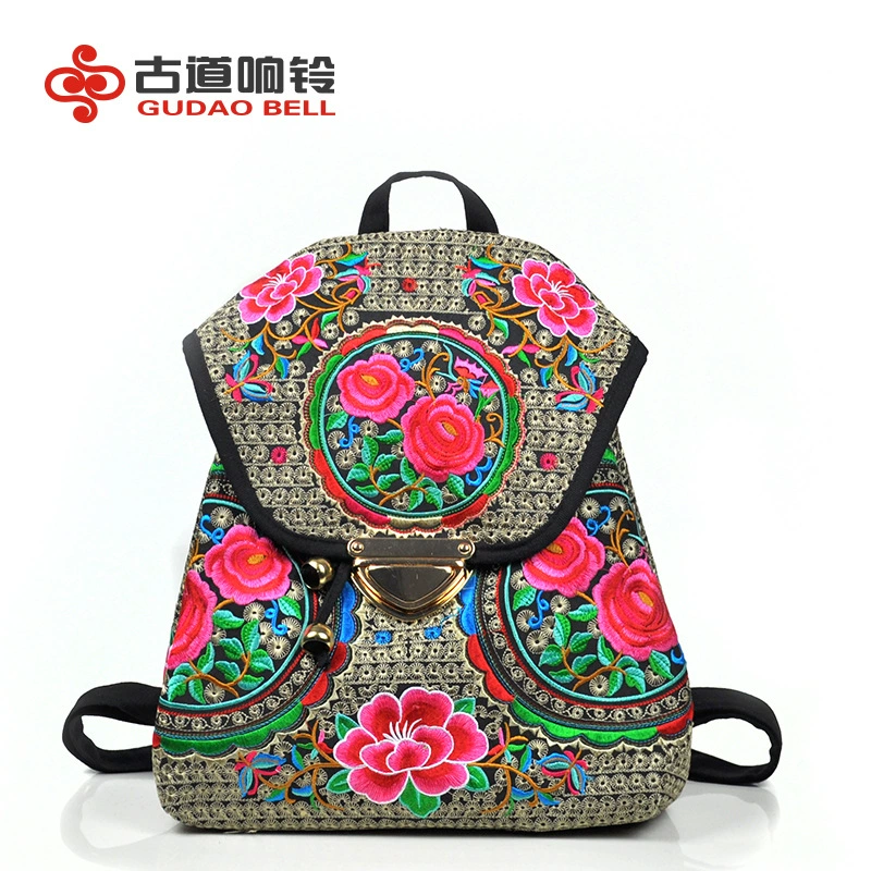 Ethnic bag, genuine backpack, lock, ethnic style, wholesale