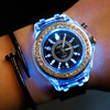 Trend digital watch, quartz glowing waterproof silica gel sports watch