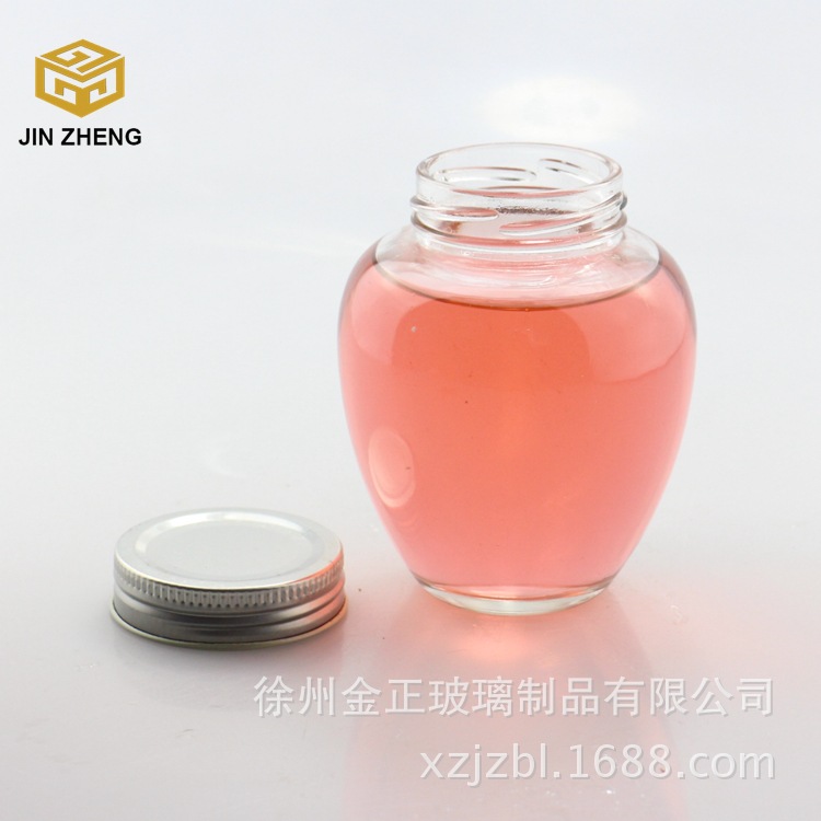 300ml坛子罐酱菜坛弧线瓶身美观通透 配马口铁密封盖食品专用瓶