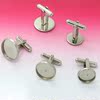 Pure stainless steel internally incorporate 12-20mm inverted film French cufflink DIY time gemstone glass patch accessories