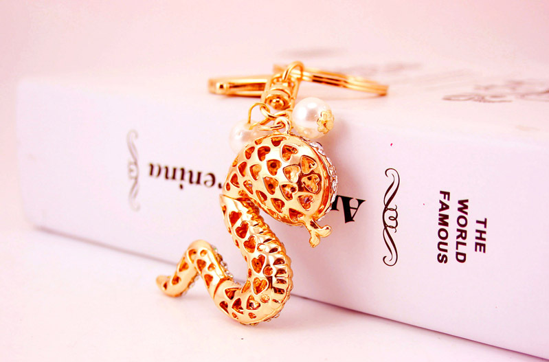41g Weight Alloy, Metal Material Animal Pattern Unisex Gender Fashion Cute Color Zodiac Snake Keychain 6