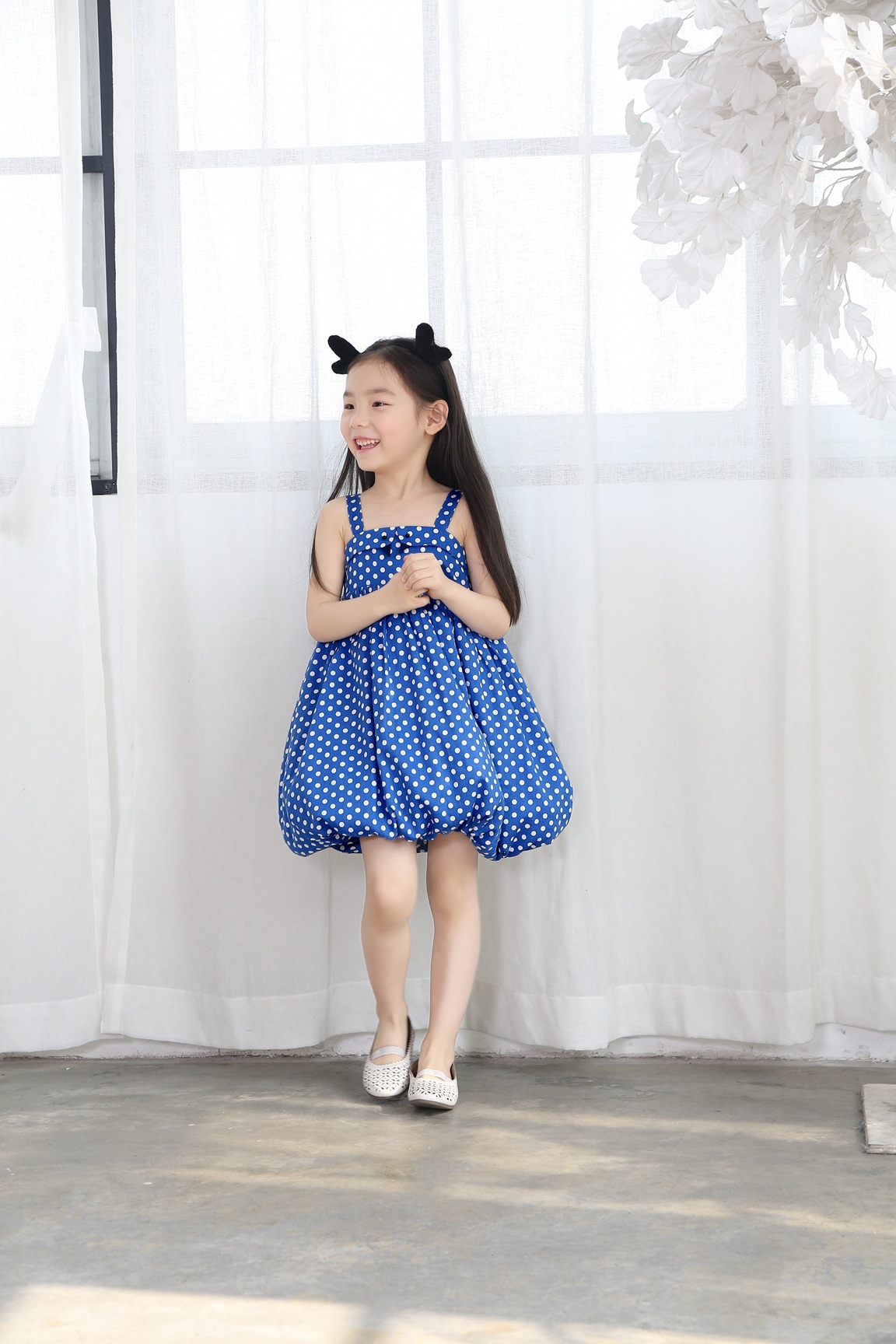 連衣裙款號：19785寶石藍，桔色，花色