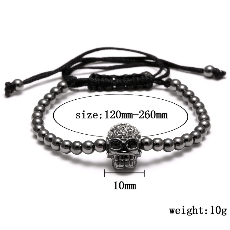 Fashion Skull Copper Plating Zircon Bracelets 1 Piece