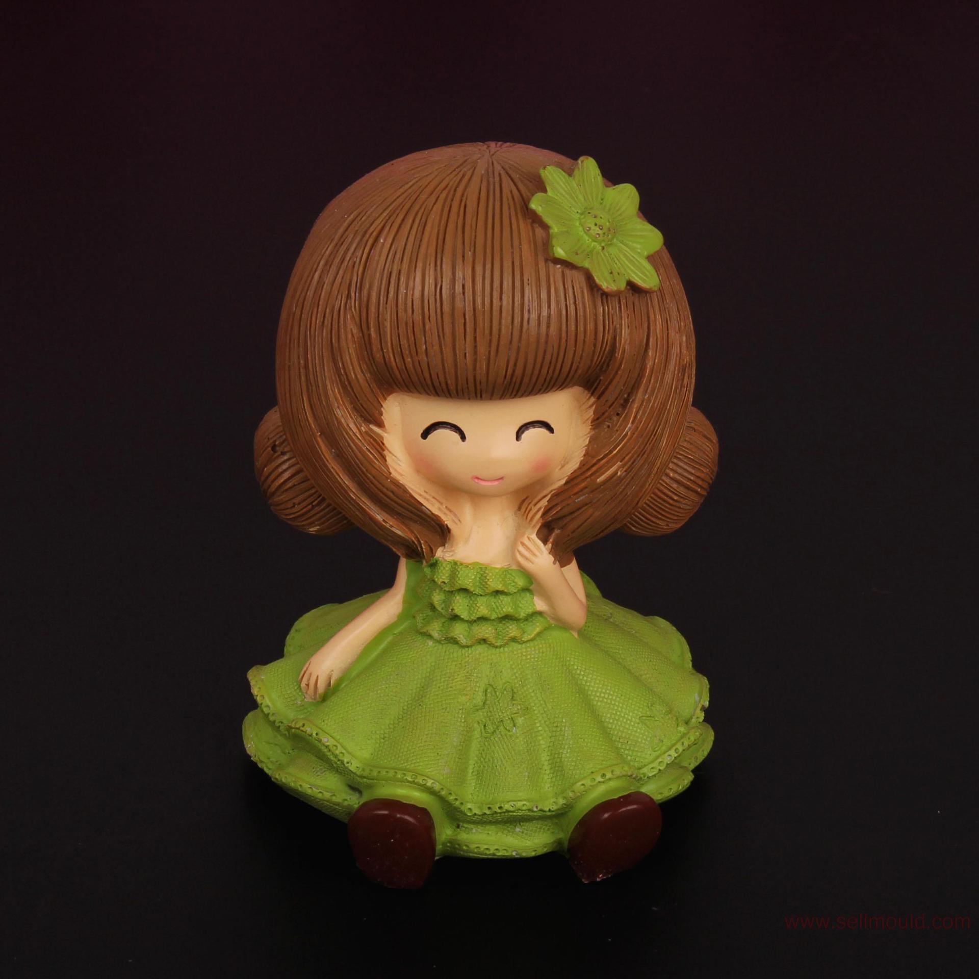 WA019  3D硅胶蜡烛模具模具蛋糕装饰工具的女孩|ru