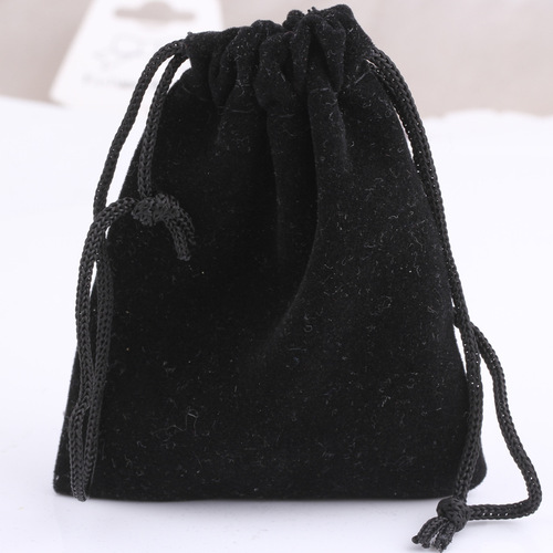 Manufacturer Direct Sale Wholesale Black Felt Pouch with Drawstring for Jewelry Bags
