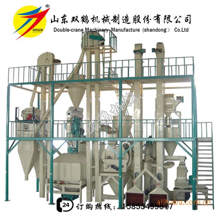 成套的鸡饲料颗粒加工设备 自动配料打包的猪饲料颗粒生产机组