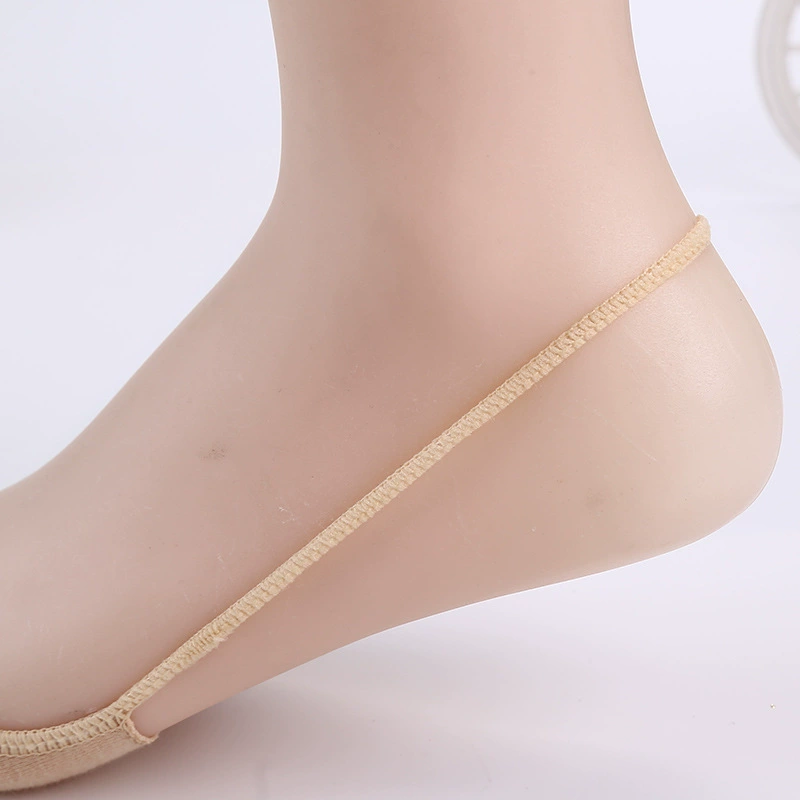 Half-foot invisible socks (Foot Charm) women's cotton no-show anti-slip, one size