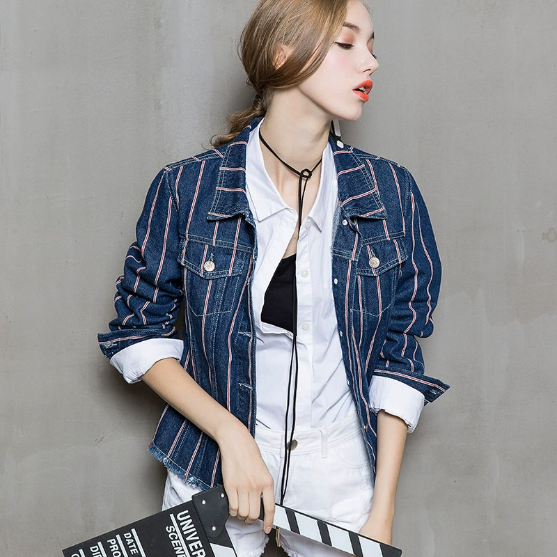 Demi-season long-sleeve, denim jacket