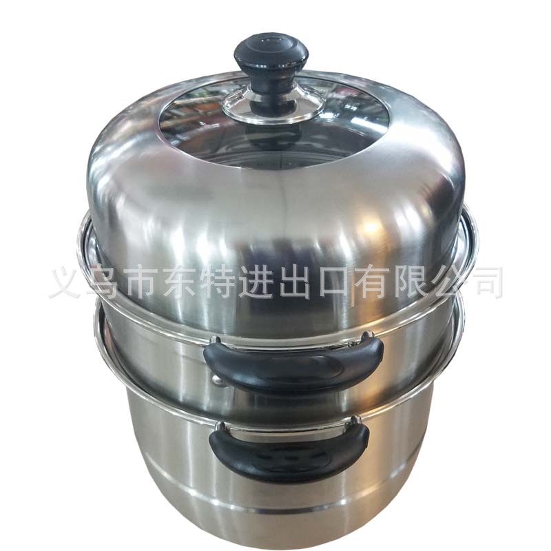 Factory direct sales of stainless steel steamer with combined lid and bottom, double-ear, multi-purpose household steamer drawer detail image 7