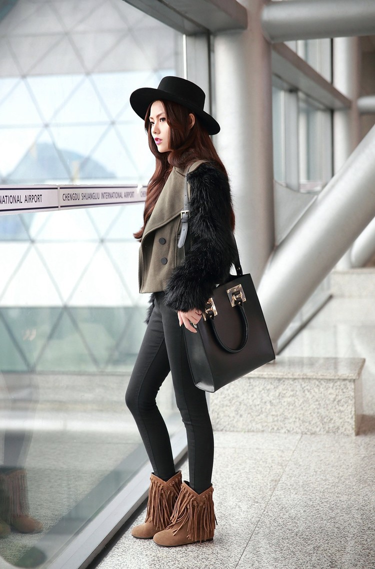 Bottes femme en PU artificiel - Ref 3355230 Image 18