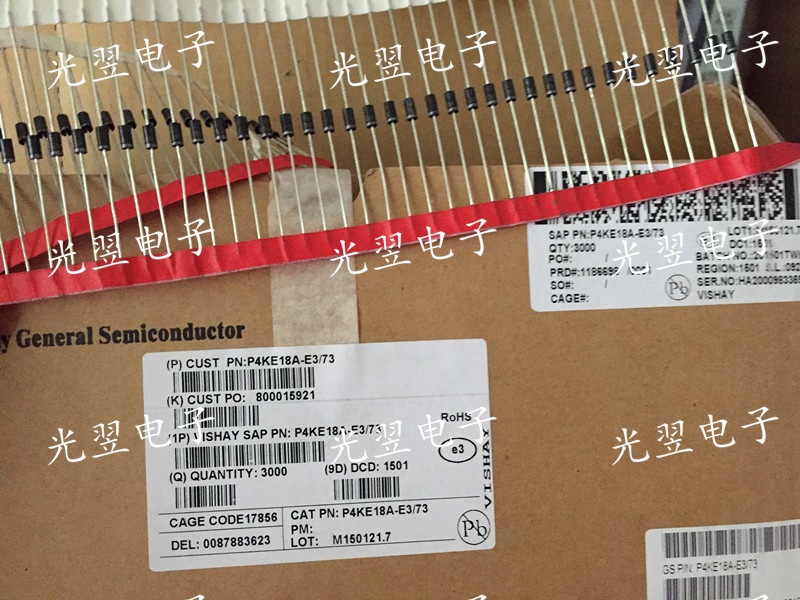 直插TVS二极管 P4KE150A  P4KE160A  VISHAY正品 单向瞬变抑制