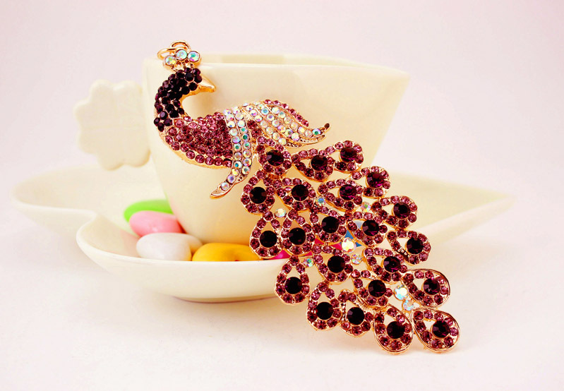 56g Weight Travel Occasion Alloy, Metal Material Animal Pattern Unisex Gender Dark Blue, Lake Blue, Pink, Purple, Blue, Yellow Color Chinese Style Creative Cute Diamond Keychain 11