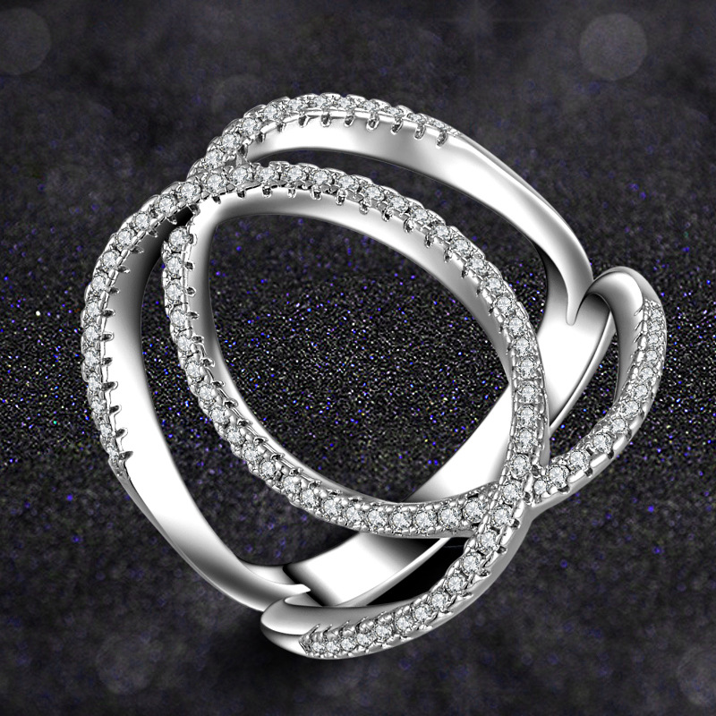 速卖通欧美爆款 欧美韩国韩版流行个性好品质锆石戒指 一件代发