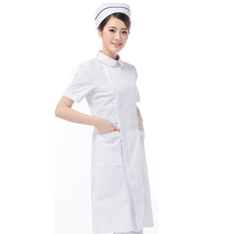 立领护士服长短袖修身 白大褂 偏襟立领工作服 医生服美容服