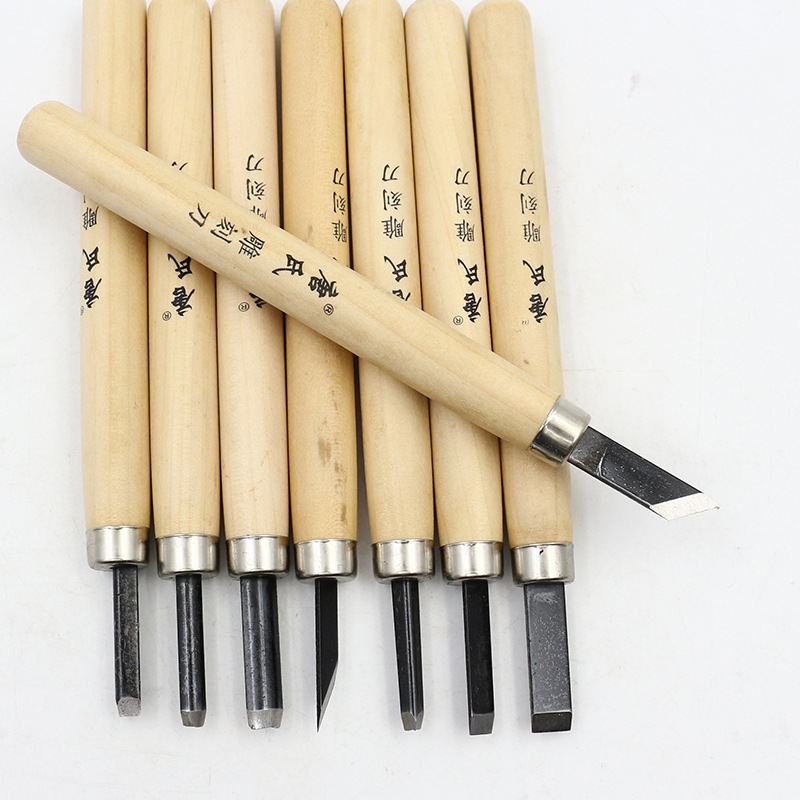 唐氏雕刻刀 手工木刻刀 木雕刀 雕刀橡皮刻刀套装 3/5/8/12支-阿里巴巴